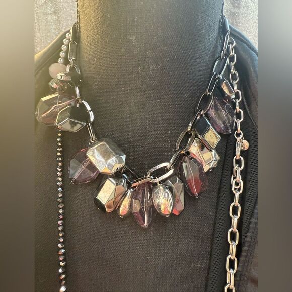 MIXED MEDIA Nine West necklace and Loft stacking necklace - Picture 2 of 9